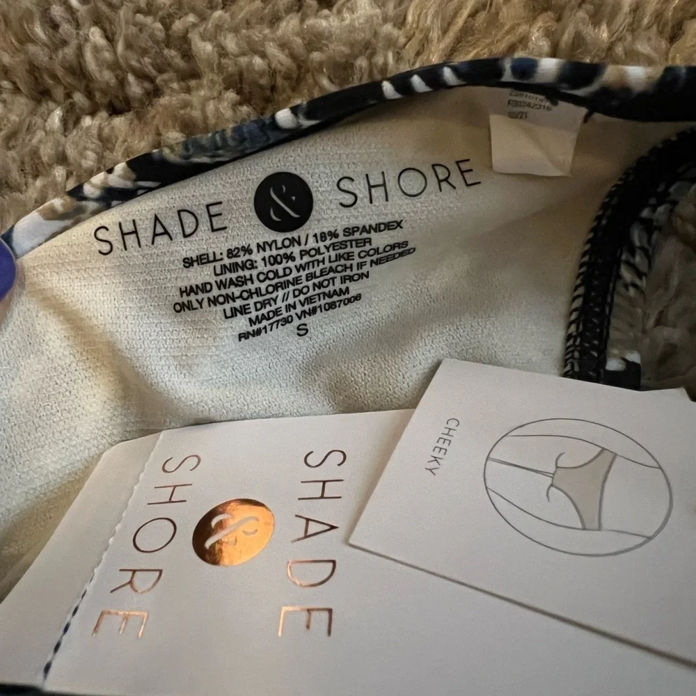 NWT Shade & Shore blue snake skin cheeky bikini bottoms